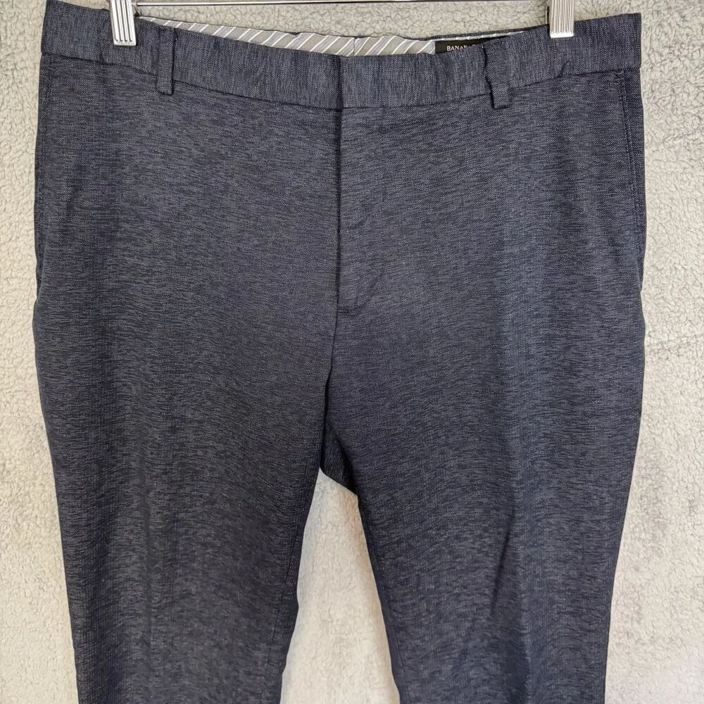 Banana Republic Pants Men’s 34x32 Blue‎ Tailored Fit Cotton Dress Flat